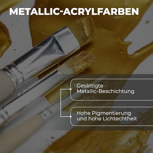 7 Artists Acrylfarben Bronze 50 ml | Acrylfarben Metallic | Metallic Acrylfarben | Farbe Bronze Metallic | Acrylfarben Bronze | Bronze Farbe Metall | Bronze Metallic | Acryl Bronze Metallic