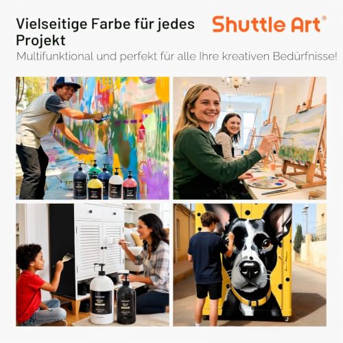 Shuttle Art Acrylfarbe Weiß 2040 ml in Pumpflasche mit Deckel