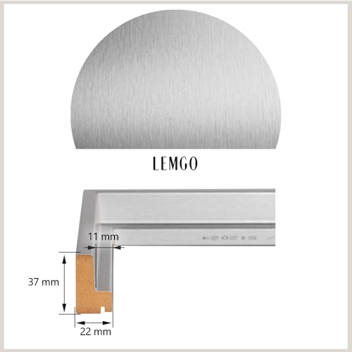 Bildershop-24 Schattenfugenrahmen Lemgo für Keilrahmenbilder und Leinwände 80x80cm Silber Alu geschliffen Dekor