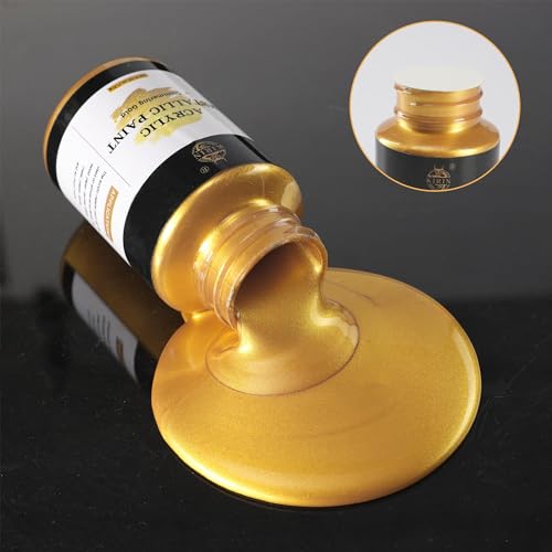 KIRIN Acrylfarben-Set Metallic Gold, Silber und Bronze, 3 x 125 g