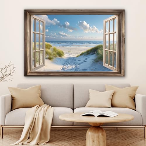 MuchoWow Leinwand 120×80 cm – XXL Wandbild – Strandmotiv – Aesthetic Deko – Querformat – moderne Wanddekoration – hochwertiger Druck – klare Details – satte Farbwiedergabe