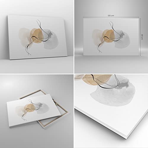 Wandbilder Dekoration Wohnzimmer Abstrakt minimalistisch Aquarell Bilder auf Leinwand 120x80cm Leinwandbild Schlafzimmer Deko Wand Kunstdruck Art Groß XXL Wanddeko Bild Wall Decor Canvas AA120x80-4827
