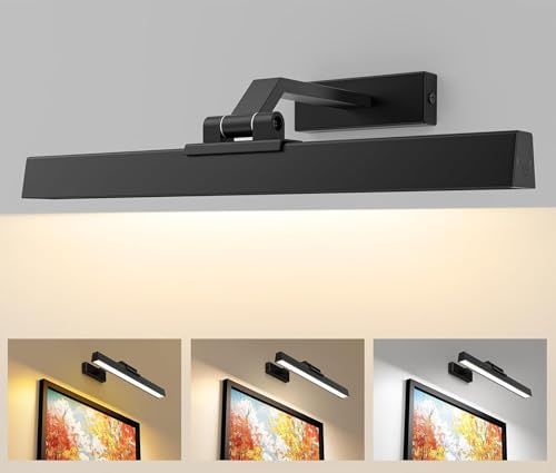 AIBOO Kabellose Bilderleuchte LED Aufladbare Bild Licht mit Fernbedienung batteriebetrieben,40cm Bildbeleuchtung Kabellos 5000mAh Akku Wandleuchte Innen,Bilderlampe Dart Beleuchtung Dimmable Schwarz AIBOO Kabellose Bilderleuchte LED Aufladbare Bild Licht mit Fernbedienung batteriebetrieben,40cm Bildbeleuchtung Kabellos 5000mAh Akku Wandleuchte Innen,Bilderlampe Dart Beleuchtung Dimmable Schwarz