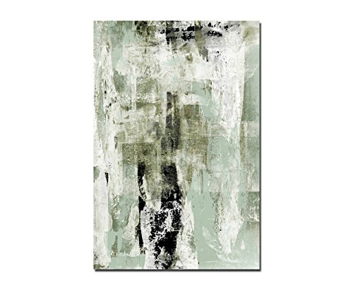 Paul Sinus Art 120x80cm - WANDBILD Malerei Kunstwerk abstrakt beige/grün - Leinwandbild auf Keilrahmen modern stilvoll - Bilder und Dekoration