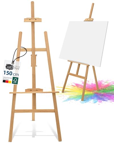 FSC-zertifizierte Holzstaffelei in zwei Größen für vielseitige Anwendungen