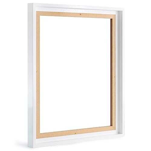 Monframe Schattenfugenrahmen - 80x100 cm - Weiß Glanz - für Leinwandbilder auf Keilrahmen - Leerrahmen ohne Glas und Rückwand