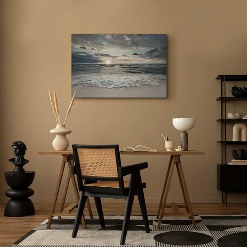 murando Wandbilder XXL 120x80 cm - Vlies Leinwandbild 1 tlg Leinwand Bilder Wand Deko Bilder Wohnzimmer Bild Schlafzimmer Leinwandbilder Wandbild Groß Design - Meer Landschaft Strand c-C-10019-b-a