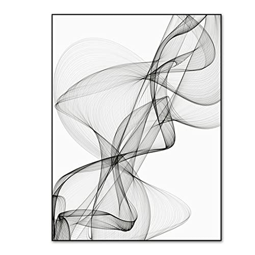 TROYSINC 3er Designed Poster Set, Schwarz Weiß Modern Leinwandbilder, Abstrakt Wandbilder, Kunst Line Bilder Ohne Rahmen Poster für Wohnzimmer (50 x 70 cm)