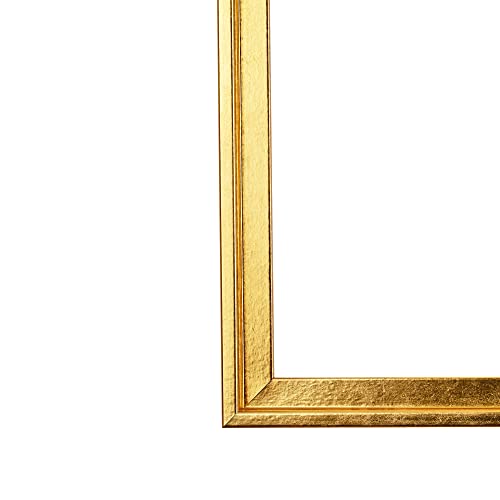 Rahmendesign24 Schattenfugenrahmen Oslo für Keilrahmenbilder und Leinwände 60x80 Blattgold Schattenfuge
