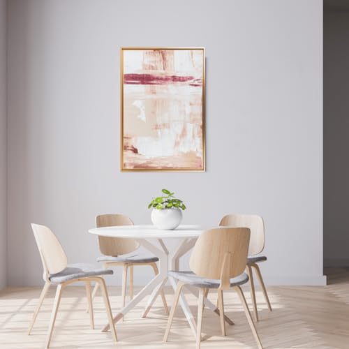 CLAMARO 'SFR35' Schattenfugenrahmen für 80x120 cm Keilrahmen | Gold | MDF-Holz Bilderrahmen für Keilrahmen Leinwände inkl. Aufhänger und Montagematerial