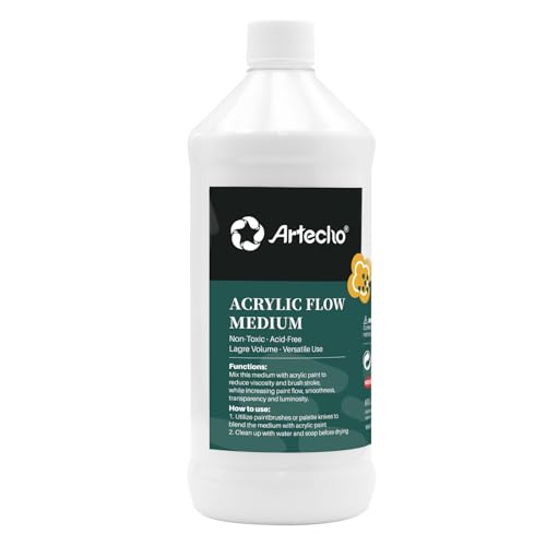 Artecho Pouring Medium 946ml(32oz) für Acrylfarben, Pouring Acrylfarben Medium, Verbessert die Fließverhaltens von Acrylfarben Artecho Pouring Medium 946ml(32oz) für Acrylfarben, Pouring Acrylfarben Medium, Verbessert die Fließverhaltens von Acrylfarben