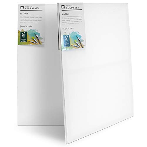 1 Stk 50x70cm Künstler-Leinwand Canvas zum Bemalen auf Holz Keilrahmen - 100% Baumwolle - 280g/m², 2-fach weiß grundiert 1 Stk 50x70cm Künstler-Leinwand Canvas zum Bemalen auf Holz Keilrahmen - 100% Baumwolle - 280g/m², 2-fach weiß grundiert