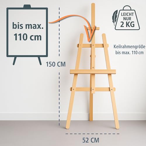 Amazinggirl Staffelei aus Kiefernholz, 150 cm, klappbar und höhenverstellbar