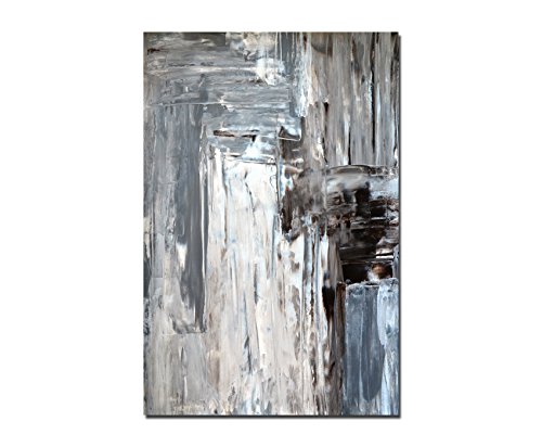 120x80cm - WANDBILD Kunst abstrakt Malerei braun/grau - Leinwandbild auf Keilrahmen modern stilvoll - Bilder und Dekoration