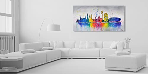 Monica Mirafiori I 100% HANDGEMALT I Gemälde München I 120x60cm | Gemälde Handgemalt | Acrylgemälde | Sehr Großes Acrylbild I Moderne Kunst I Kunstbilder