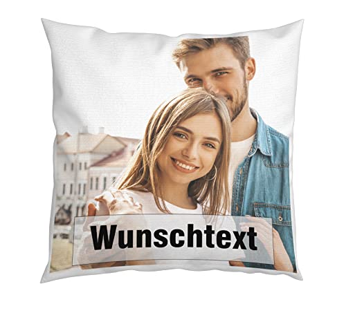 Personalisierbares Kissen 40x40 cm mit eigenem Foto – Fotodruck, inkl. Füllung und Reißverschluss – Waschbar, individuell gestaltbar