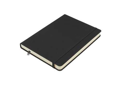 Kangaro Art Skizzenbuch A5 schwarz mit PU Hardcover, 80 Blatt, cremefarbenes Papier
