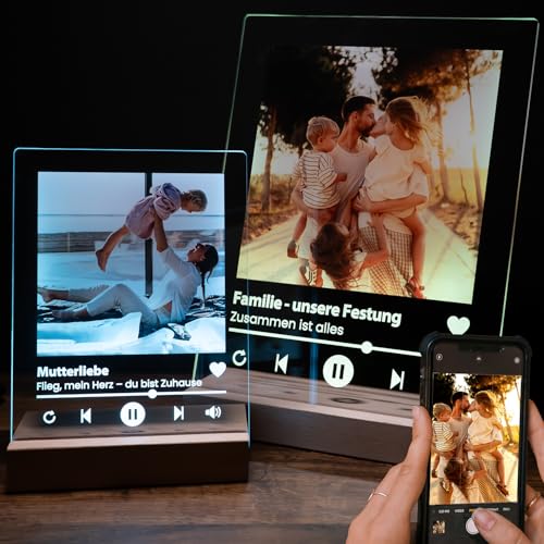 Personalisiertes Spotify Song Cover auf Acrylglas ducken – 15×20 cm – mit eigenem Foto, Namen & Widmung – Geschenk zu Geburtstag, Weihnachten, für beste Freundin, Freund oder Partner