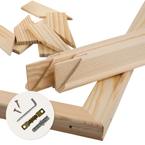 Estika Keilrahmen für leinwand - 30 x 30 cm, Dicke: 2cm - Holzleisten zur Selbstmontage, 8 Holzkeile zum Spannen der Leinwand