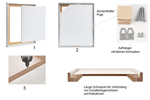 rahmengalerie24 Schattenfugenrahmen 80x100 cm Stahl für Leinwand Bilderrahmen Keilrahmen für Leinwände aus Holz MDF