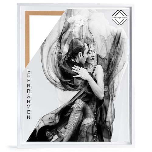Bilderrahmen Leerrahmen für Leinwand Bilder auf Keilrahmen | Format 80x120 cm Farbe weiß glanz