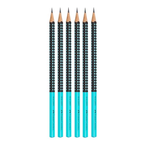 FABER-CASTELL 205084 - Bleistifte Set Grip 2001 Two Tone, 6 Stück, für Kinder und Erwachsene