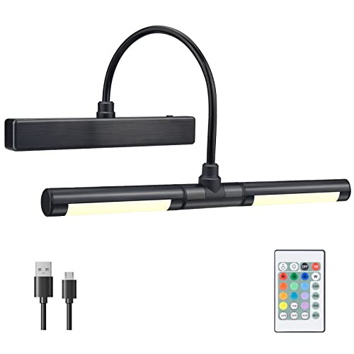 BIGMONAT Nordic Messing Wandleuchte moderner minimalistischer Nachttisch Japanischer Retro Badezimmer Spiegel Vorderlampe Wandbild dekoratives Licht 12-farbiger verstellbarer Bildschirm, Schwarz