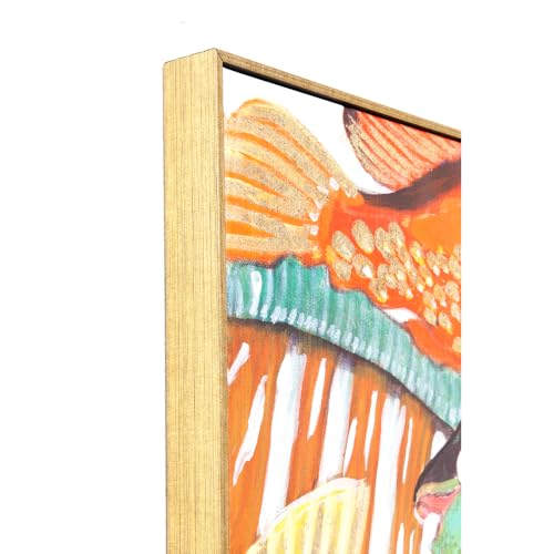 Kare Design Bild Touched Fish Meeting Two Bunt, Leinwandbild, Wanddekoration, Canvas, Massivholz Rahmen, handgemalte Details, Wohnzimmer, Schlafzimmer, Flur, 100x75x3,5cm