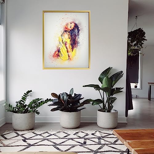 Stallmann Design Schattenfugenrahmen für Keilrahmen | 100x150 cm | Gold | MDF Rahmen für Leinwände mit Tiefeneffekt | mit Montagezubehör | Rahmen ohne Glas und Rückwand