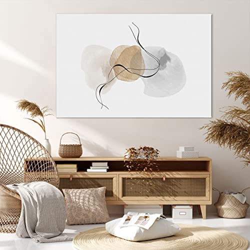 Wandbilder Dekoration Wohnzimmer Abstrakt minimalistisch Aquarell Bilder auf Leinwand 120x80cm Leinwandbild Schlafzimmer Deko Wand Kunstdruck Art Groß XXL Wanddeko Bild Wall Decor Canvas AA120x80-4827