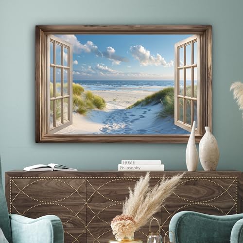 MuchoWow Leinwand 120×80 cm – XXL Wandbild – Strandmotiv – Aesthetic Deko – Querformat – moderne Wanddekoration – hochwertiger Druck – klare Details – satte Farbwiedergabe