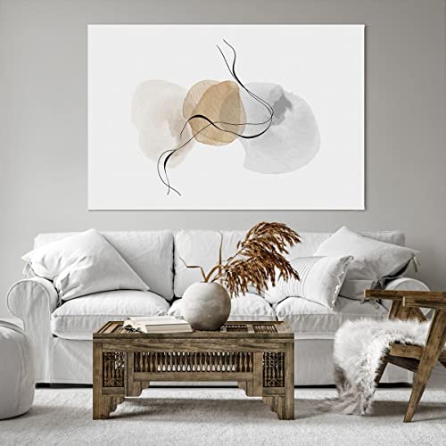 Wandbilder Dekoration Wohnzimmer Abstrakt minimalistisch Aquarell Bilder auf Leinwand 120x80cm Leinwandbild Schlafzimmer Deko Wand Kunstdruck Art Groß XXL Wanddeko Bild Wall Decor Canvas AA120x80-4827