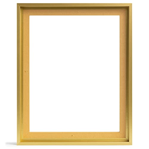 NB Akzent Schattenfugenrahmen XXL 80x100 cm - Gold – Leerrahmen mit Tiefeneffekt aus MDF Holz in zerlegter Form – für Leinwandbilder auf Keilrahmen
