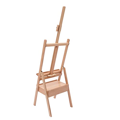 Staffelei mit Schublade, Verstellbar und Klappbare Akademie Staffelei, Standstaffelei mit Verstellbare Höhe, Dreibeinstaffelei mit Fasen-Design, für Malanfänger, Künstler