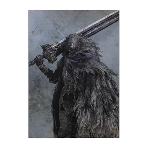 Metallposter Elden Ring Blaidd the Half-Wolf für moderne Wandgestaltung in Schlafzimmer und Spielzimmer