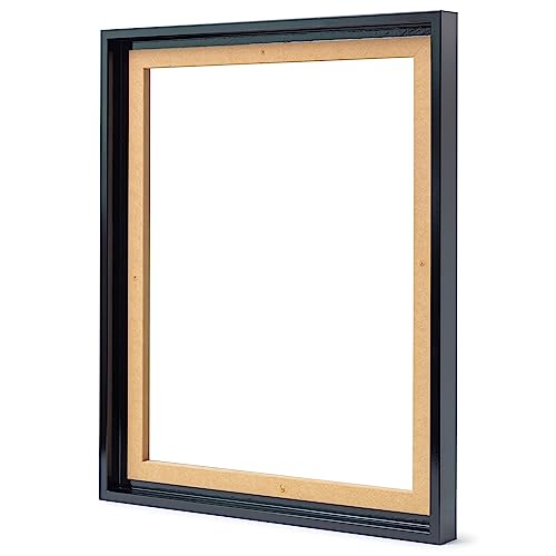 Stallmann Design Schattenfugenrahmen für Keilrahmen | 60x80 cm | schwarz glanz | MDF Rahmen für Leinwände mit Tiefeneffekt | mit Montagezubehör | Rahmen ohne Glas und Rückwand